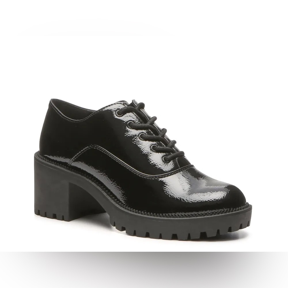 🛑LAST CHANCE🛑 Mix No.6 Seren Platform Oxford Black Patent Vegan Leather
